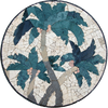 Medallion Mosaic Tile Art - Palm Trees