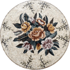 Arte em azulejo de mosaico de medalhões - flores elegantes
