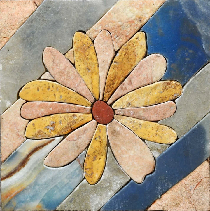 Mosaik-Kunst-Designs – kontrastierende Gänseblümchen