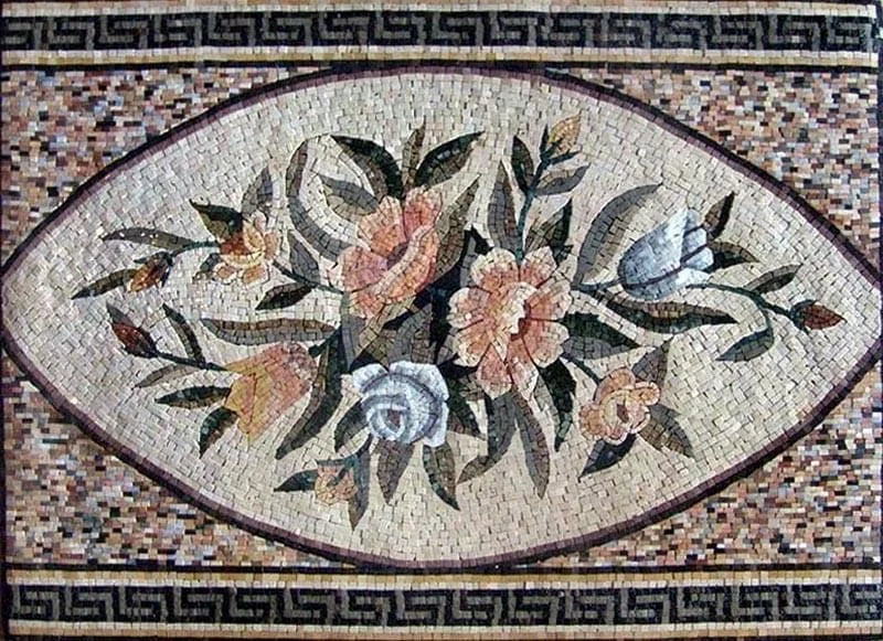 Mosaic Art - Floral Pattern Rug