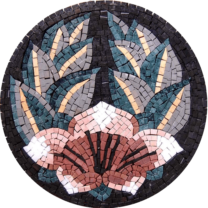 Arte em mosaico - pedra floral