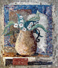 Arte em mosaico - flores em um pote