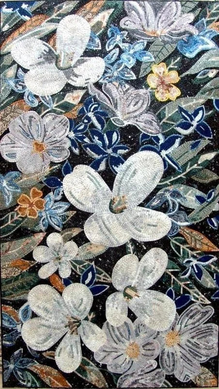 Arte em mosaico à venda - papoula branca