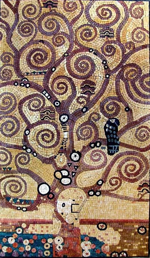 Mosaic Art Reproduction - Gustav Klimt Tree Of Life 