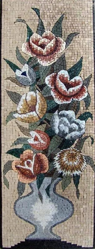 Mosaic Art - The Pot Of Roses