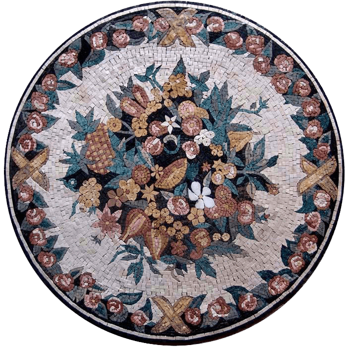 Mosaic Artwork - Medallion Fleur