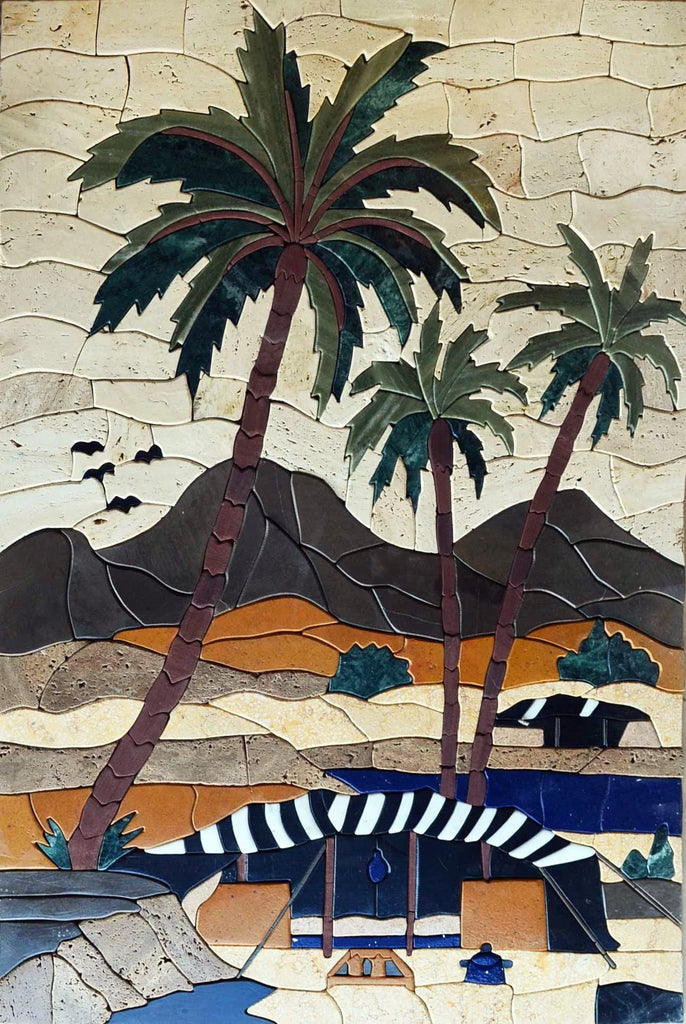 Mosaic Artwork - Palm trees