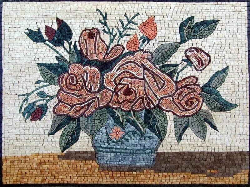 Mosaic Artwork - Pink Roses
