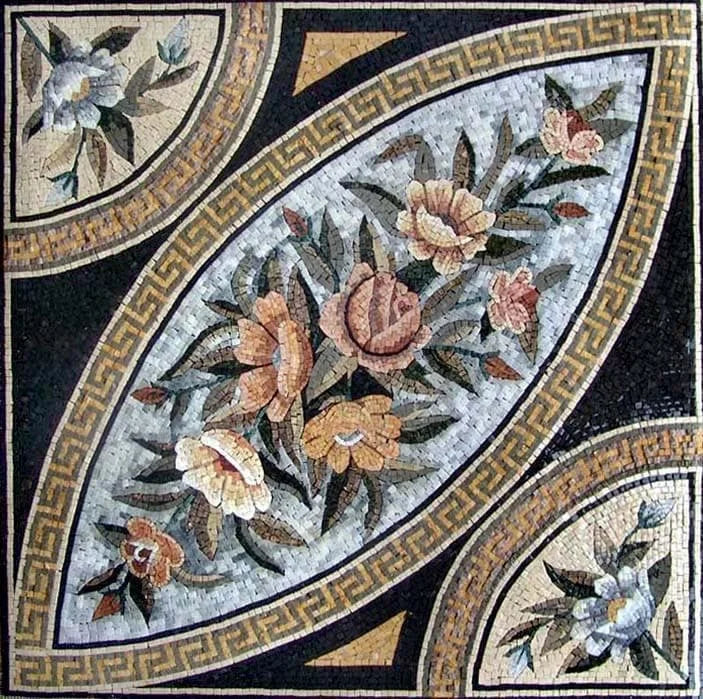 Conception de mosaïque - motif floral