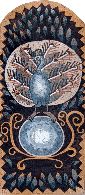 Dessins de mosaïque - Le paon bleu