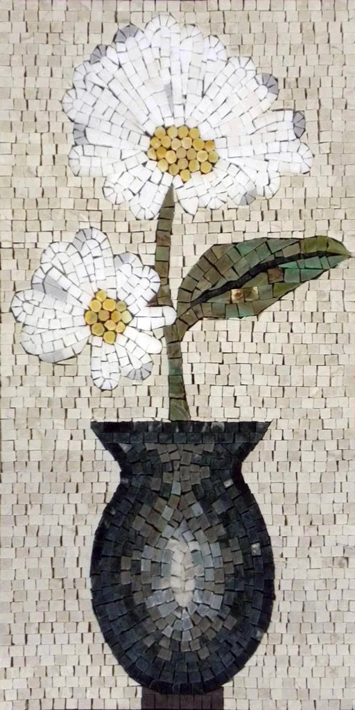 Diseños de mosaico - Margarita blanca