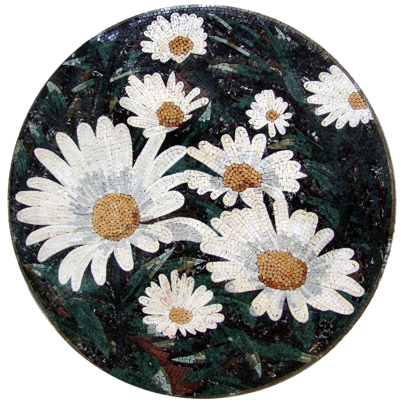 Mármore Mosaico - Medalhão Margaridas