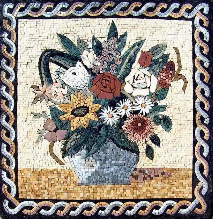 Padrões de mosaico - flor emoldurada