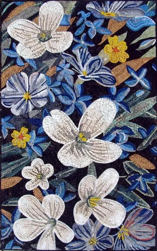 Mosaico di piastrelle d'arte - Backsplash Lillies
