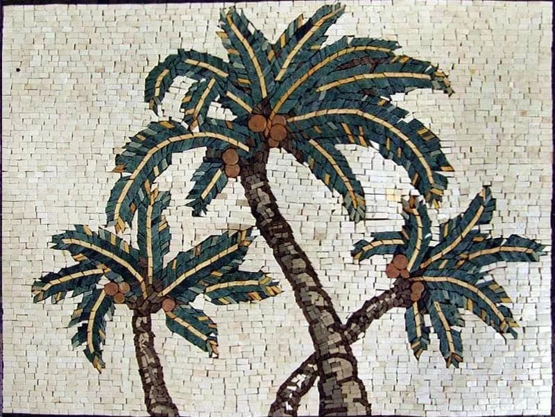 Mosaic Tile Art - Palmtree | Flowers And Trees | Mozaico
