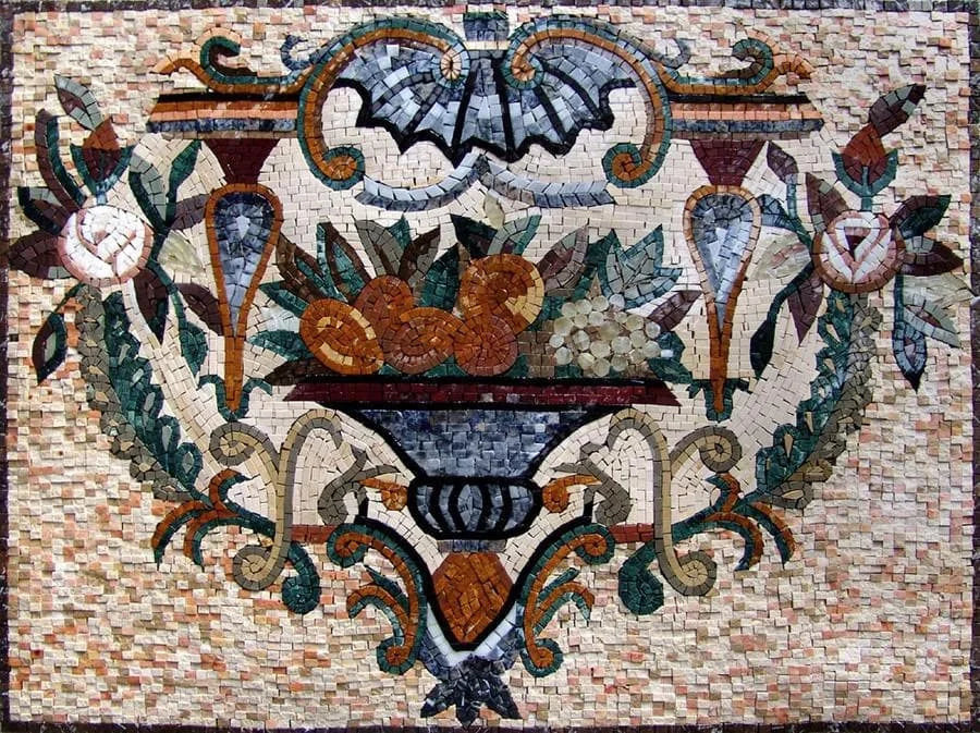 Flores entrelazadas I - Arte de mosaico de frutas | Alimentos y Bebidas | Mozaico