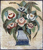 Arte de azulejos de mosaico - La flor rosa