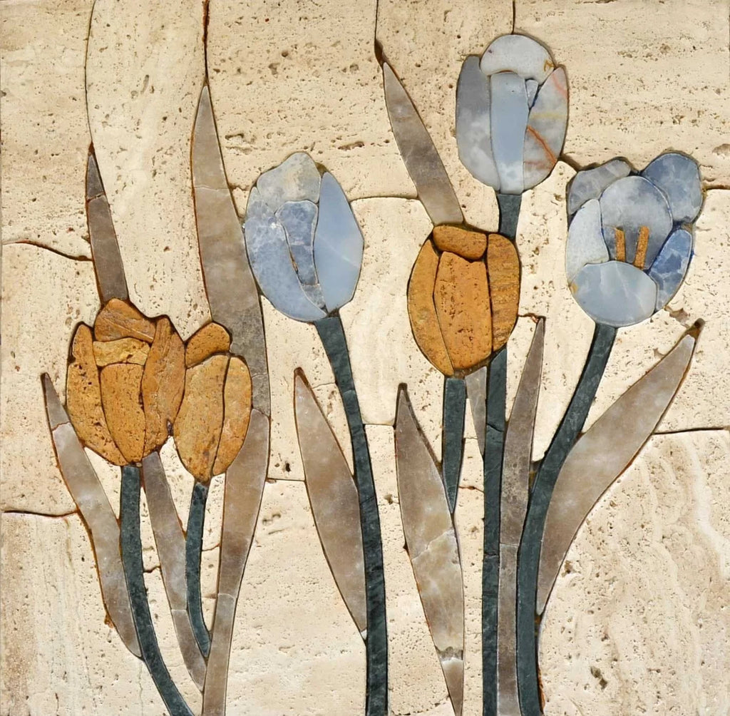 Mosaic Tile Art - Tulip Blossoms