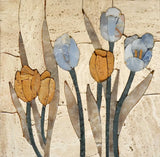 Arte de azulejos de mosaico - flores de tulipán