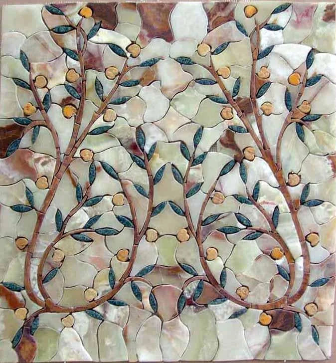 Padrão de mosaico - galho de flor