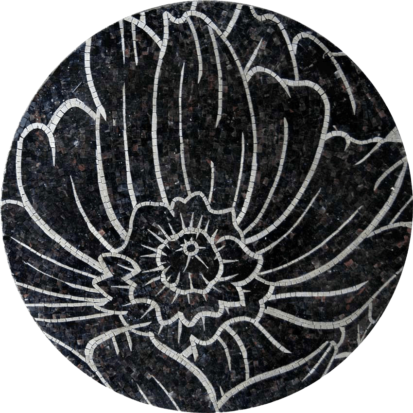 Padrão de mosaico - flor contrastante