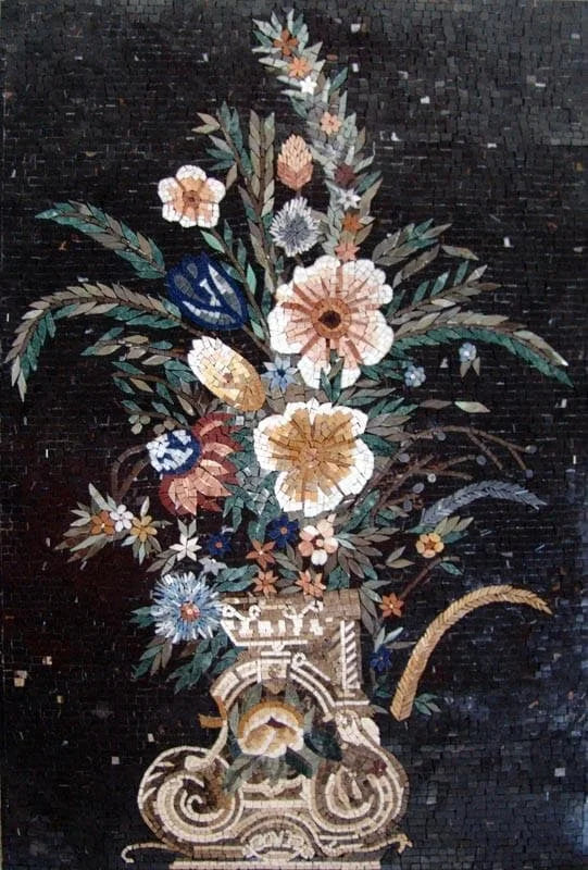 Patrón de mosaico de mosaico - Floral alto
