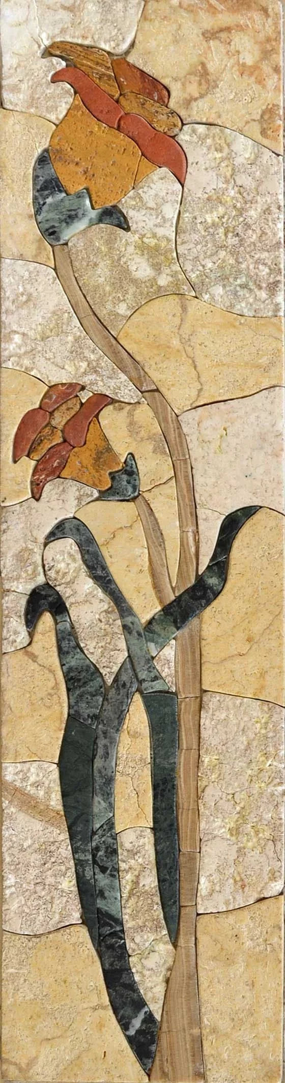 Mosaikfliesenmuster - Kontrastierende Blüten