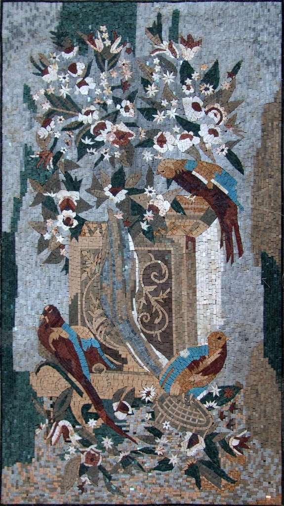Patrones de azulejos de mosaico - Rosas colgantes