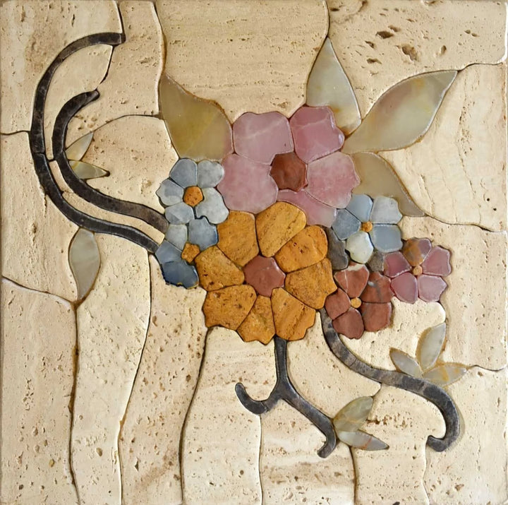 Arte de la pared del mosaico - ramo colorido