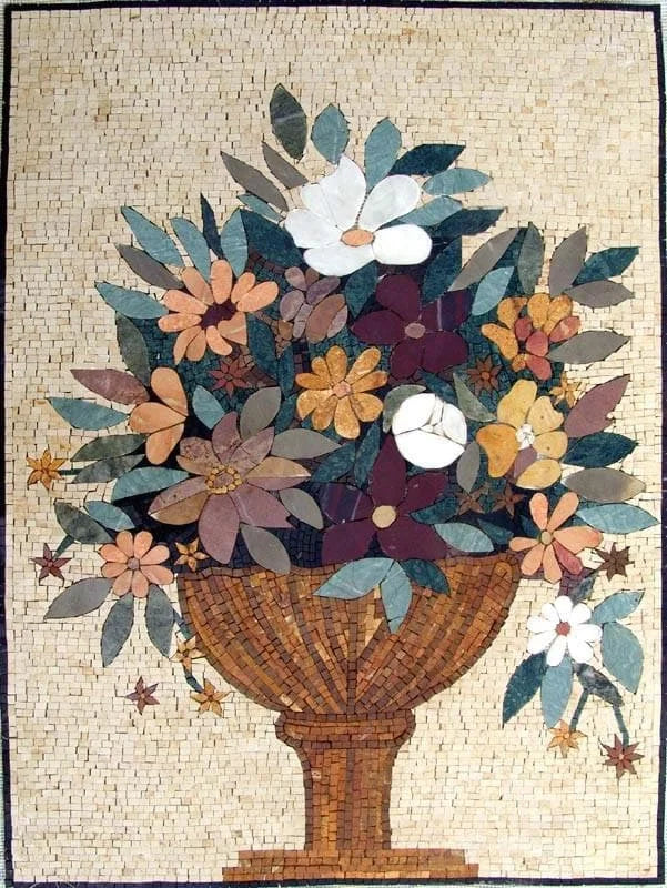Mosaic Wall Art - Floral Bouquet