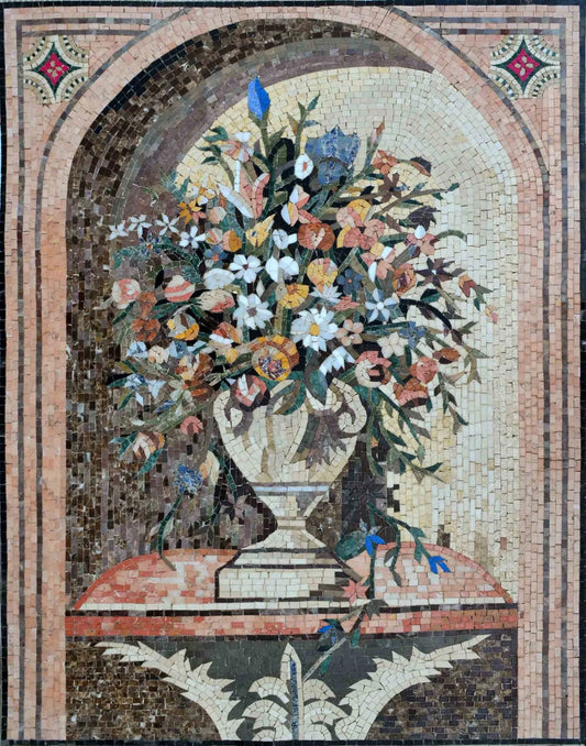 Mosaic Wall Art - Flower Vase Of Lisa