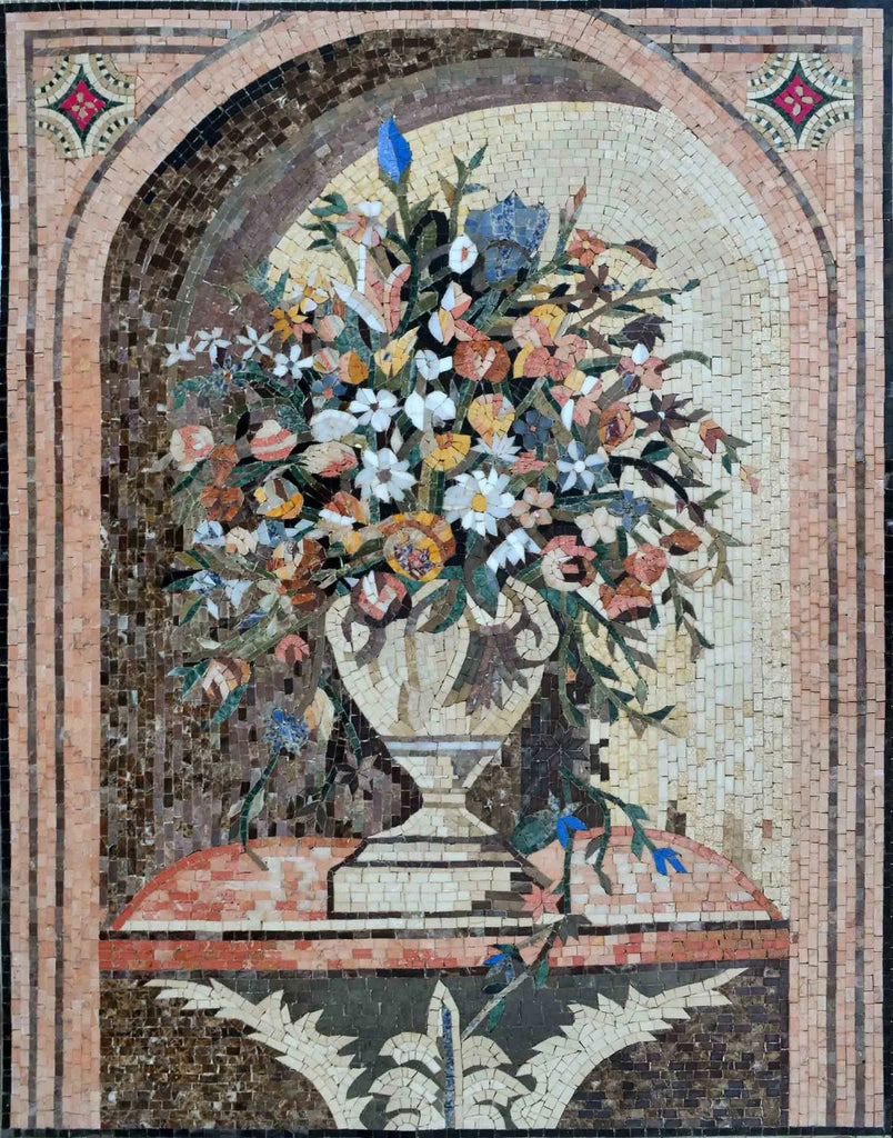 Arte de pared de mosaico - Florero de Lisa
