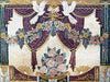 Arte de pared de mosaico - flores y palomas