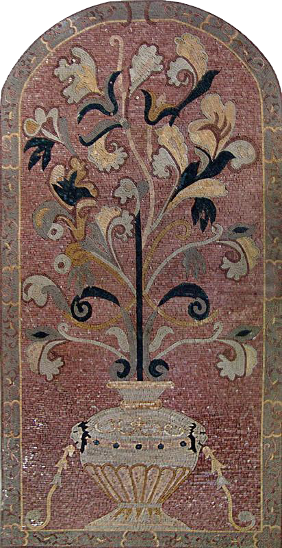 Arte de parede em mosaico - fonte florida