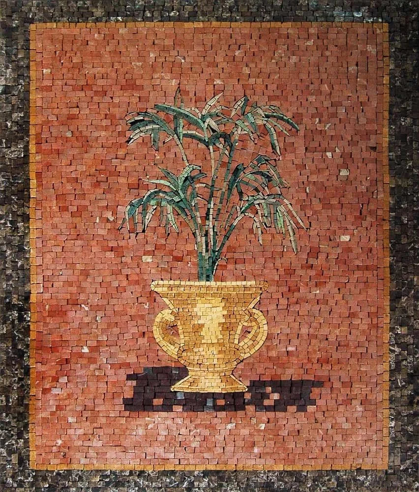 Mosaico Wall Art - vaso d'oro