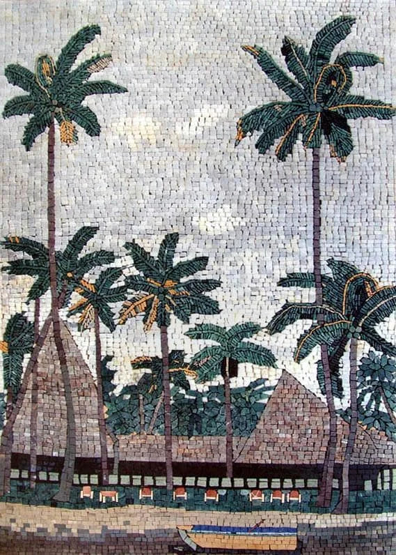 Mosaic Wall Art - The Land Of Palms - Mesh Backing