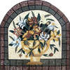 Arte de parede em mosaico - vaso floral amarelo