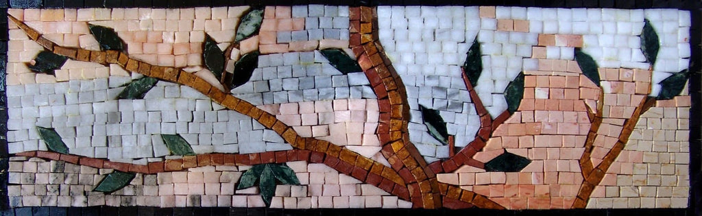 Arte mosaico mural - rama de árbol