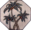 Octagonal Marble Mosaic - Palm Trees