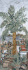 Peinture murale faite à la main en mosaïque de palmiers