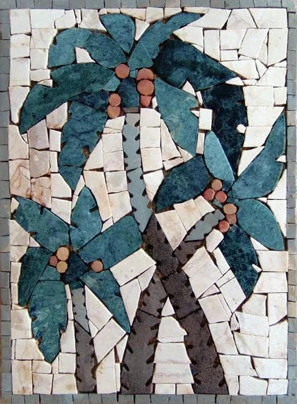 Patrón de mosaico de Pietra Dura de palmeras