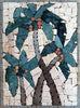Palmtrees Pietra Dura Mosaic Pattern