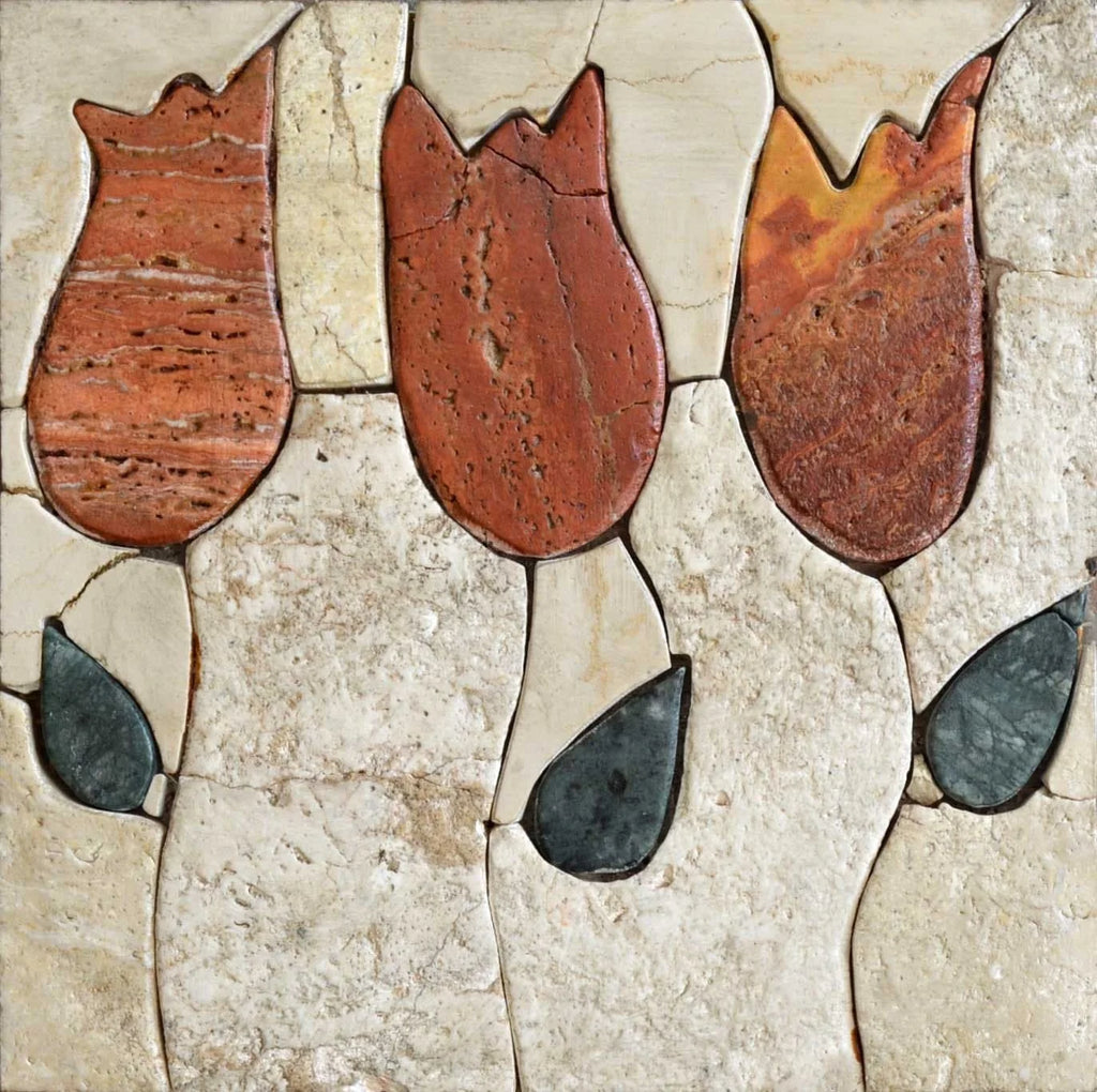 Pietra Dura Mosaic Art - Tulipes