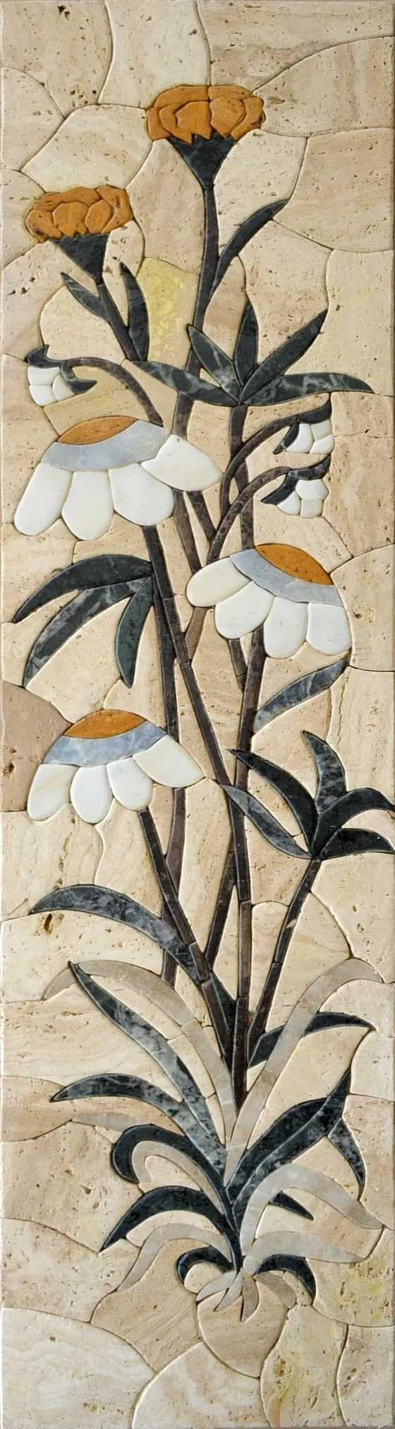 Flori - Arte em mosaico de pedra de flores | mosaico