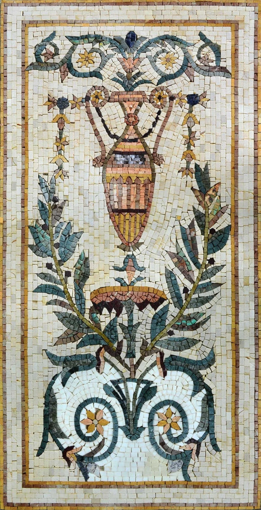 Roman Mosaic Tile Floral Vase - Estee