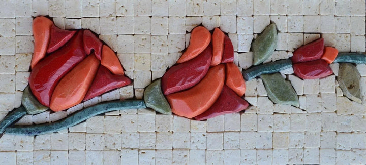 3D Petal Rose - Stone Mosaic Art | Mozaico