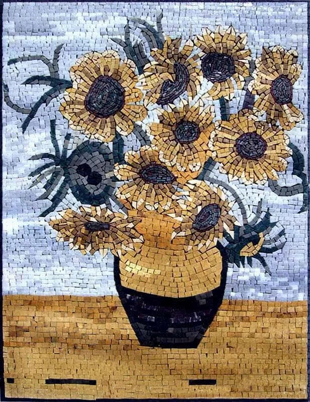 Репродукция мозаики "Подсолнухи-Ван Гог"