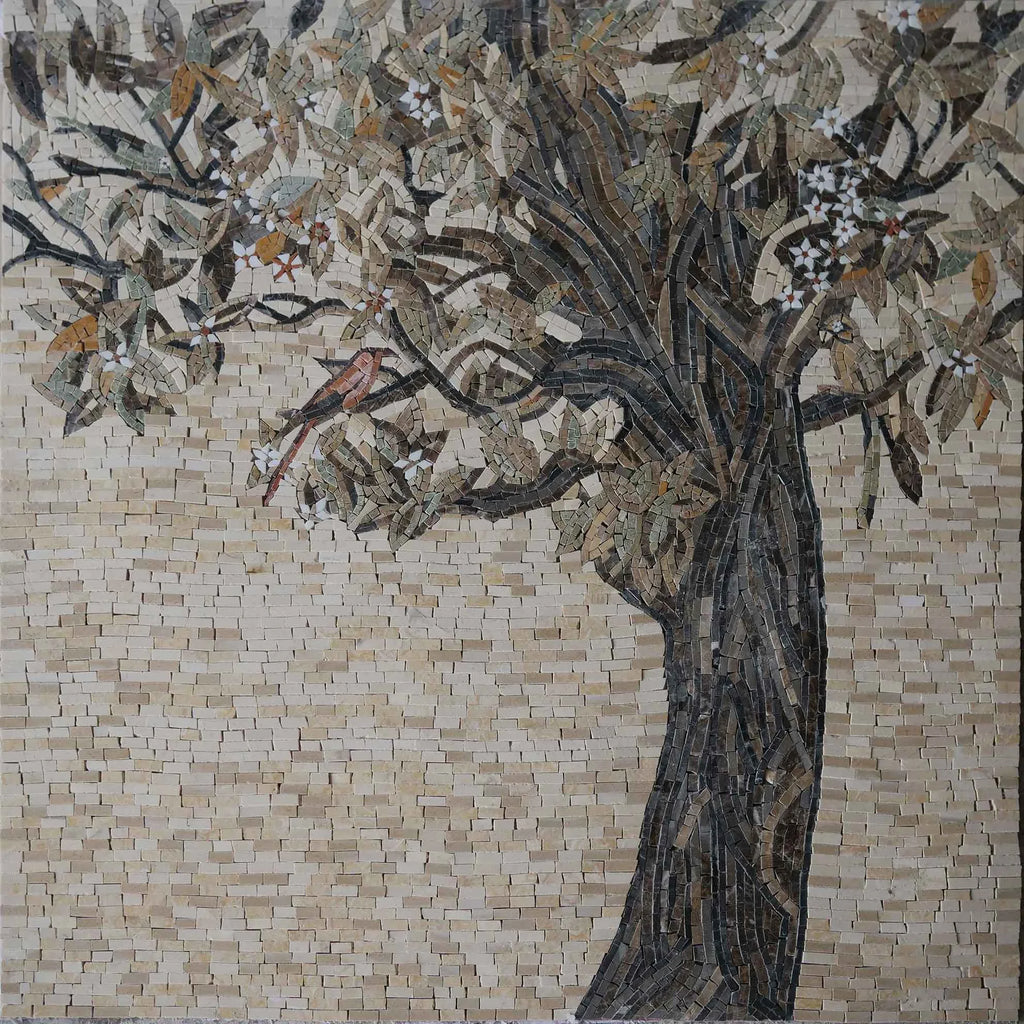 Mosaic Masterpiece: Olive Tree Tile Art