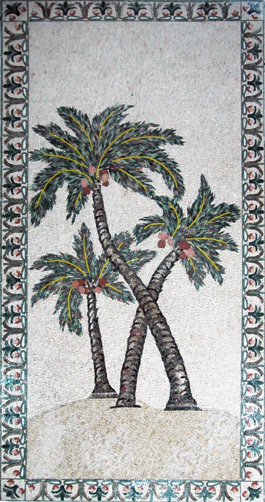 Mosaico de decoración de pared - Palm Threes