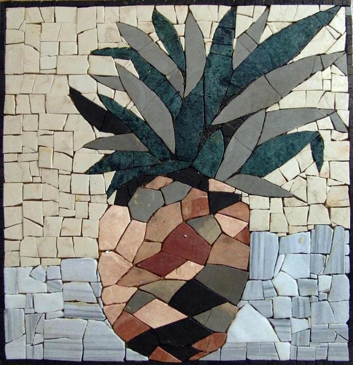 Piña - Placa para salpicaduras de mosaico de pétalos de frutas | Alimentos y Bebidas | Mozaico